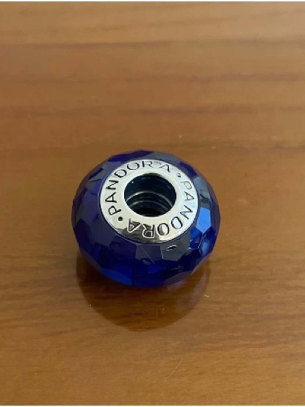 Pandora S925 Cobalt Blue Faceted Glass Charm Bead - Picture 2 of 3
